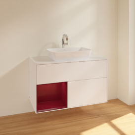 Тумба под раковину Villeroy & Boch Finion 100х50,1 см с подсветкой МДФ белый матовый лак/стекло белое матовое F771HBMT