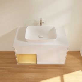 Тумба под раковину Villeroy & Boch Finion 100х50,1 см с подсветкой МДФ глянцевый белый лак/стекло белое матовое F771HFGF