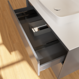 Тумба под раковину Villeroy & Boch Finion 100х50,1 см с подсветкой МДФ антрацит матовый лак/стекло белое матовое F771MTGK