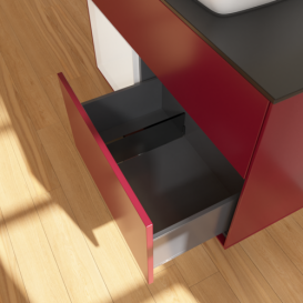 Тумба под раковину Villeroy & Boch Finion 100х50,1 см с подсветкой МДФ пион матовый лак/стекло черное матовое F772GFHB