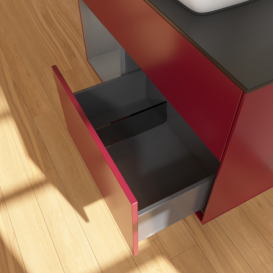 Тумба под раковину Villeroy & Boch Finion 100х50,1 см с подсветкой МДФ пион матовый лак/стекло черное матовое F772GKHB