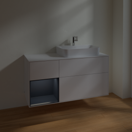 Тумба под раковину Villeroy & Boch Finion 120х50,1 см с подсветкой МДФ глянцевый белый лак/стекло белое матовое F391HGGF