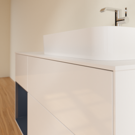 Тумба под раковину Villeroy & Boch Finion 120х50,1 см с подсветкой МДФ глянцевый белый лак/стекло белое матовое F391HGGF