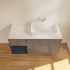 Тумба под раковину Villeroy & Boch Finion 120х50,1 см с подсветкой МДФ антрацит матовый лак/стекло белое матовое F391HGGK