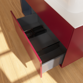 Тумба под раковину Villeroy & Boch Finion 120х50,1 см с подсветкой МДФ пион матовый лак/стекло белое матовое F391HGHB