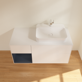 Тумба под раковину Villeroy & Boch Finion 120х50,1 см с подсветкой МДФ белый матовый лак/стекло белое матовое F391HGMT