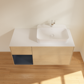 Тумба під раковину Villeroy & Boch Finion 120х50,1 см із підсвічуванням МДФ шпон дуба/скло біле матове F391HGPC