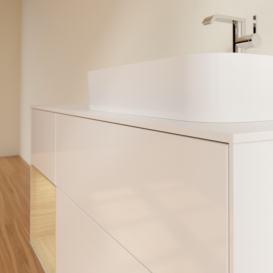 Тумба под раковину Villeroy & Boch Finion 120х50,1 см с подсветкой МДФ глянцевый белый лак/стекло белое матовое F391PCGF