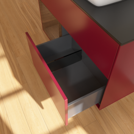 Тумба под раковину Villeroy & Boch Finion 100х50,1 см с подсветкой МДФ пион матовый лак/стекло черное матовое F772GNHB