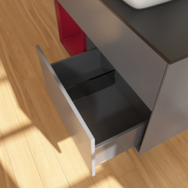 Тумба під раковину Villeroy & Boch Finion 100х50,1 см з підсвічуванням МДФ антрацит матовий лак/скло чорне матове F772HBGK