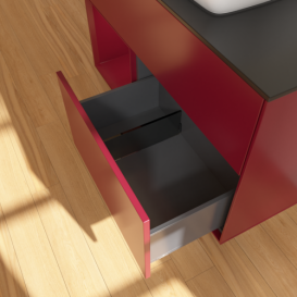 Тумба под раковину Villeroy & Boch Finion 100х50,1 см с подсветкой МДФ пион матовый лак/стекло черное матовое F772HBHB