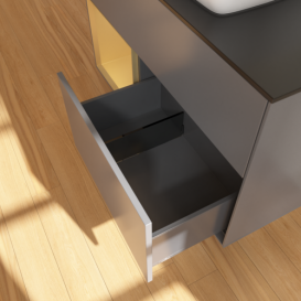 Тумба под раковину Villeroy & Boch Finion 100х50,1 см с подсветкой МДФ антрацит матовый лак/стекло черное матовое F772HFGK