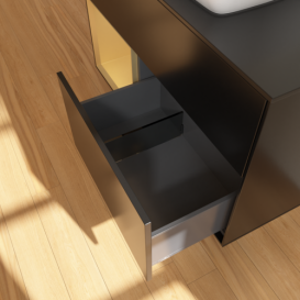 Тумба под раковину Villeroy & Boch Finion 100х50,1 см с подсветкой МДФ черный матовый лак/стекло черное матовое F772HFPD