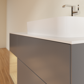 Тумба под раковину Villeroy & Boch Finion 120х50,1 см с подсветкой МДФ антрацит матовый лак/стекло белое матовое F391PCGK