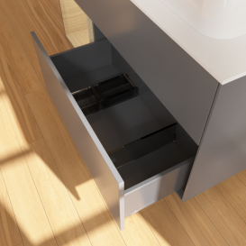 Тумба под раковину Villeroy & Boch Finion 120х50,1 см с подсветкой МДФ антрацит матовый лак/стекло белое матовое F391PCGK