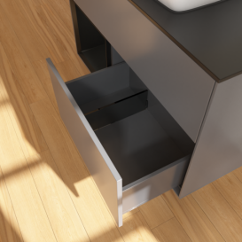 Тумба под раковину Villeroy & Boch Finion 100х50,1 см с подсветкой МДФ антрацит матовый лак/стекло черное матовое F772PDGK