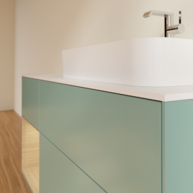 Тумба под раковину Villeroy & Boch Finion 120х50,1 см с подсветкой МДФ оливковый матовый лак/стекло белое матовое F391PCGM