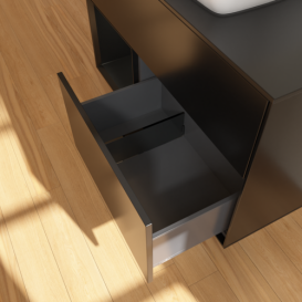 Тумба под раковину Villeroy & Boch Finion 100х50,1 см с подсветкой МДФ черный матовый лак/стекло черное матовое F772PDPD