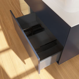 Тумба под раковину Villeroy & Boch Finion 120х50,1 см с подсветкой МДФ темно-синий матовый лак/стекло белое матовое F391PCHG