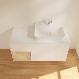 Тумба под раковину Villeroy & Boch Finion 120х50,1 см с подсветкой МДФ белый матовый лак/стекло белое матовое F391PCMT