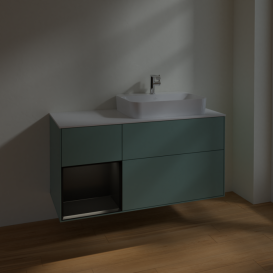 Тумба под раковину Villeroy & Boch Finion 120х50,1 см с подсветкой МДФ оливковый матовый лак/стекло белое матовое F391PDGM