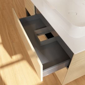 Тумба под раковину Villeroy & Boch Finion 120х50,1 см с подсветкой МДФ шпон дуба/стекло белое матовое F391PDPC