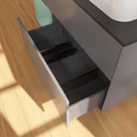 Тумба под раковину Villeroy & Boch Finion 120х50,1 см с подсветкой МДФ антрацит матовый лак/стекло черное матовое F392GMGK