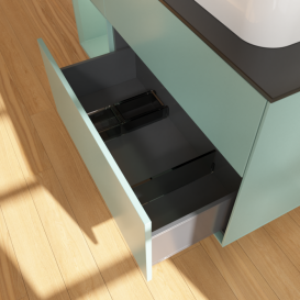 Тумба под раковину Villeroy & Boch Finion 120х50,1 см с подсветкой МДФ оливковый матовый лак/стекло черное матовое F392GMGM