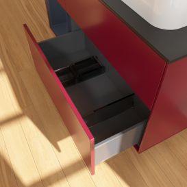 Тумба под раковину Villeroy & Boch Finion 120х50,1 см с подсветкой МДФ пион матовый лак/стекло черное матовое F392HGHB