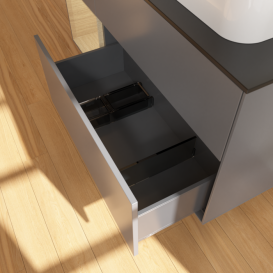 Тумба под раковину Villeroy & Boch Finion 120х50,1 см с подсветкой МДФ антрацит матовый лак/стекло черное матовое F392PCGK