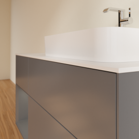 Тумба под раковину Villeroy & Boch Finion 120х50,1 см с подсветкой МДФ антрацит матовый лак/стекло белое матовое G391GKGK