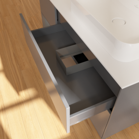 Тумба под раковину Villeroy & Boch Finion 120х50,1 см с подсветкой МДФ антрацит матовый лак/стекло белое матовое G391GKGK