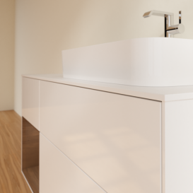 Тумба под раковину Villeroy & Boch Finion 120х50,1 см с подсветкой МДФ глянцевый белый лак/стекло белое матовое G391GNGF