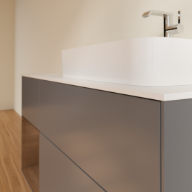 Тумба под раковину Villeroy & Boch Finion 120х50,1 см с подсветкой МДФ антрацит матовый лак/стекло белое матовое G391GNGK