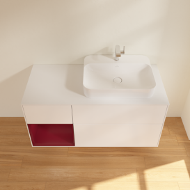 Тумба под раковину Villeroy & Boch Finion 120х50,1 см с подсветкой МДФ белый матовый лак/стекло белое матовое G391HBMT