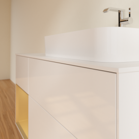 Тумба под раковину Villeroy & Boch Finion 120х50,1 см с подсветкой МДФ глянцевый белый лак/стекло белое матовое G391HFGF