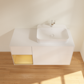 Тумба под раковину Villeroy & Boch Finion 120х50,1 см с подсветкой МДФ белый матовый лак/стекло белое матовое G391HFMT