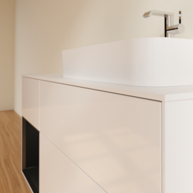 Тумба под раковину Villeroy & Boch Finion 120х50,1 см с подсветкой МДФ глянцевый белый лак/стекло белое матовое G391PDGF