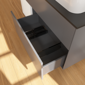 Тумба под раковину Villeroy & Boch Finion 120х50,1 см с подсветкой МДФ антрацит матовый лак/стекло черное матовое G392GFGK