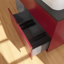 Тумба под раковину Villeroy & Boch Finion 120х50,1 см с подсветкой МДФ пион матовый лак/стекло черное матовое G392GKHB