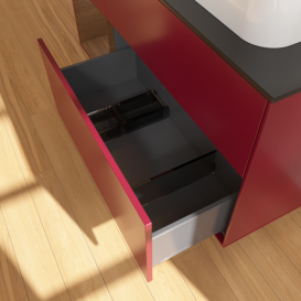 Тумба под раковину Villeroy & Boch Finion 120х50,1 см с подсветкой МДФ пион матовый лак/стекло черное матовое G392GNHB