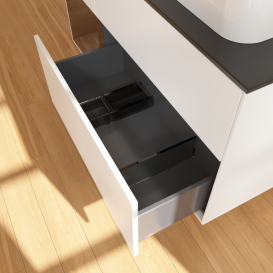 Тумба під раковину Villeroy & Boch Finion 120х50,1 см із підсвічуванням МДФ білий матовий лак/скло чорне матове G392GNMT