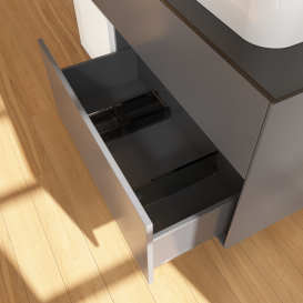 Тумба под раковину Villeroy & Boch Finion 120х50,1 см с подсветкой МДФ антрацит матовый лак/стекло черное матовое G392MTGK