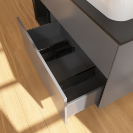 Тумба под раковину Villeroy & Boch Finion 120х50,1 см с подсветкой МДФ антрацит матовый лак/стекло черное матовое G392PDGK