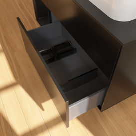 Тумба под раковину Villeroy & Boch Finion 120х50,1 см с подсветкой МДФ черный матовый лак/стекло черное матовое G392PDPD