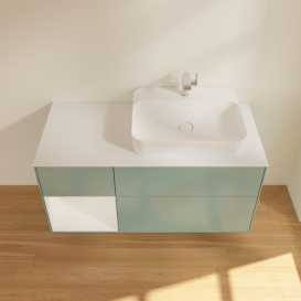 Тумба под раковину Villeroy & Boch Finion 120х50,1 см с подсветкой МДФ оливковый матовый лак/стекло белое матовое G391GFGM