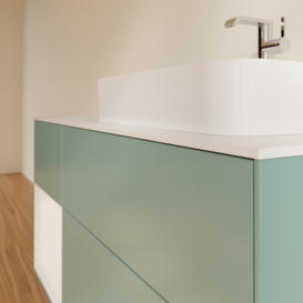 Тумба под раковину Villeroy & Boch Finion 120х50,1 см с подсветкой МДФ оливковый матовый лак/стекло белое матовое G391GFGM