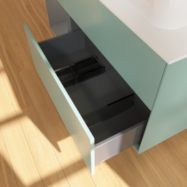 Тумба под раковину Villeroy & Boch Finion 120х50,1 см с подсветкой МДФ оливковый матовый лак/стекло белое матовое G391GKGM