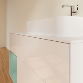 Тумба под раковину Villeroy & Boch Finion 120х50,1 см с подсветкой МДФ глянцевый белый лак/стекло белое матовое G391GMGF