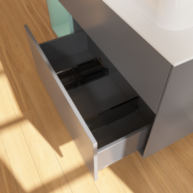 Тумба под раковину Villeroy & Boch Finion 120х50,1 см с подсветкой МДФ антрацит матовый лак/стекло белое матовое G391GMGK